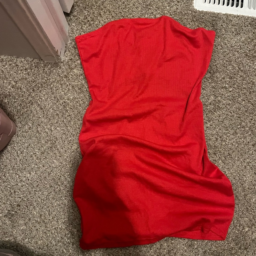 Red mini dress
